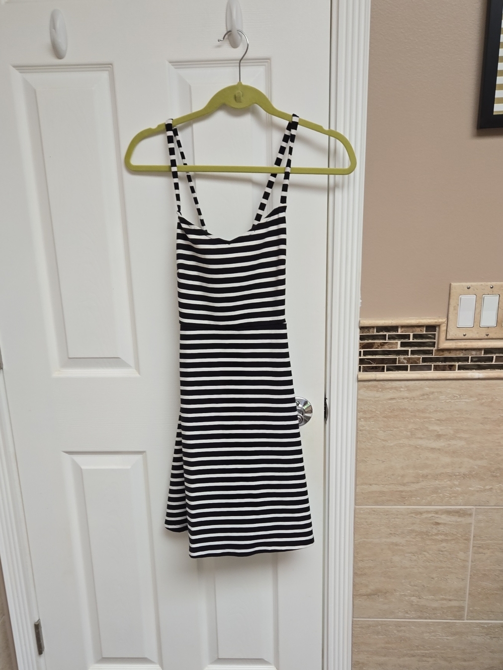 Old Navy Black and White Striped Mini Dress